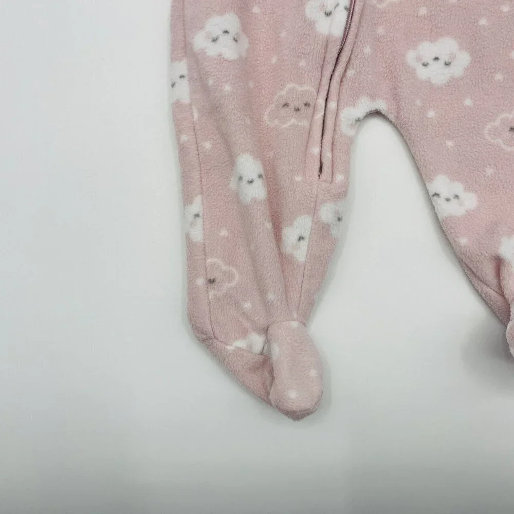 Baby by‎ Bon Bebe Baby Girl 0-3 Months Fleece Cloud Print Zippered Sleeper 862